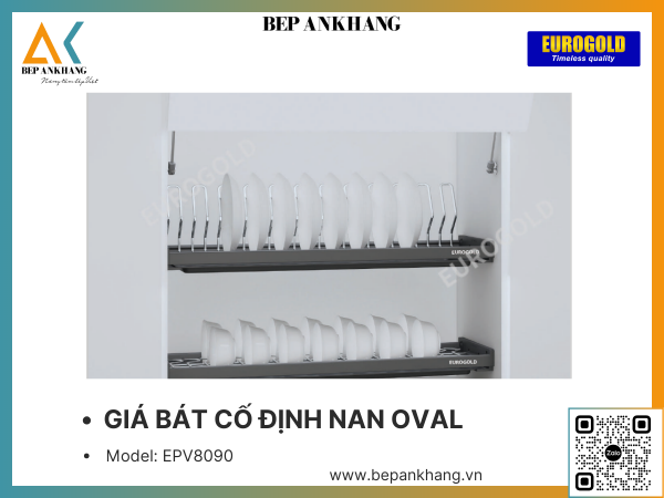 Giá bát di động oval Eurogold EPV8090 - 900mm - Inox Oval 304